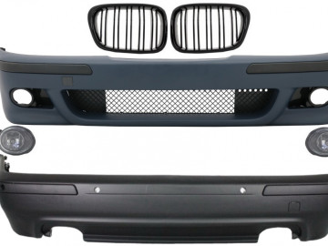 Body Kit suitable for BMW 5 Series E39 (1997-2003) Double Outlet M5 Design with Fog Lights Chrom and Central Grilles Piano Black