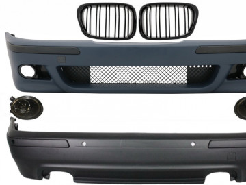 Body Kit suitable for BMW 5 Series E39 (1997-2003) Double Outlet M5 Design with Fog Lights Smoke and Central Grilles Piano Black