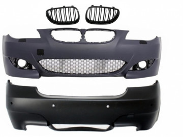 Body Kit suitable for BMW 5 Series E60 (2007-2010) M5 Design with Central Grille Double Stripe Piano Black