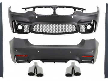 Body Kit suitable for BMW F30 (2011-2019) EVO II M3 CS Design with Exhaust Muffler Tips Quad M-Power Black