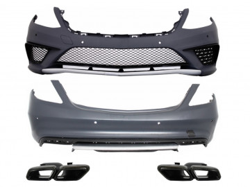 Body Kit suitable for MERCEDES Benz W222 S-Class (2013-06.2017) S65 Design with Exhaust Muffler Tips Black