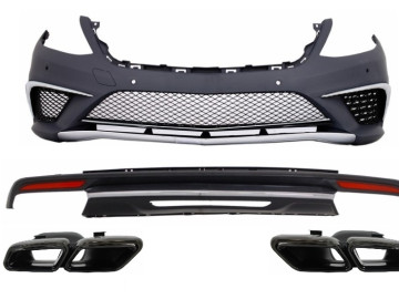 Body Kit suitable for Mercedes S-Class W222 Sport Line Package (2013-06.2017) S63 Design with Black Exhaust Muffler Tips