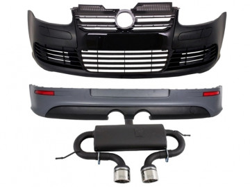 Body Kit suitable for VW Golf 5 (2005-2007) R32 Design Exhaust System Front Bumper Piano Black