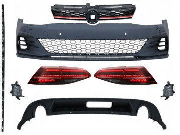 Body Kit suitable for VW Golf 7.5 VII Facelift (2017-up) GTI Design with LED Taillights Dynamic Sequential Turning Lights Dark Cherry Red