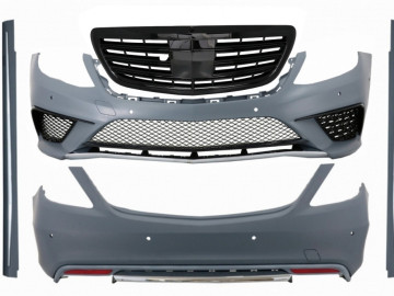 Body Kit with Front Grille Black suitable for Mercedes S-Class W222 (2013-06.2017) S63 Design