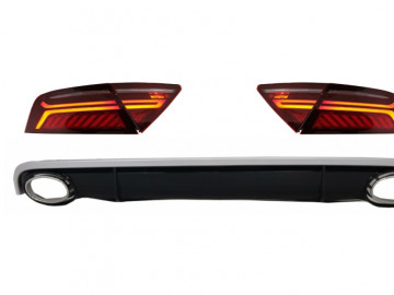 Bumper Air Diffuser & Exhaust Tips with LED Taillights suitable for AUDI A7 4G (2010-2014) RS7 Design