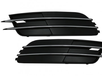 Bumper Lower Grille Covers Side Grilles suitable for Audi A6 C7 4G (2012-2015) Without ACC