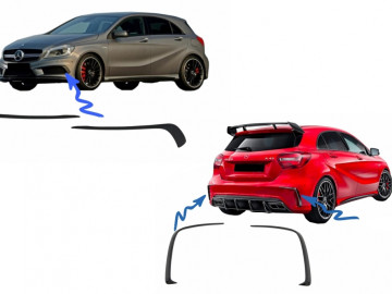 Bumpers Splitters Fins Aero suitable for Mercedes A-Class W176 A45 (2012-2018) Aero Edition Look