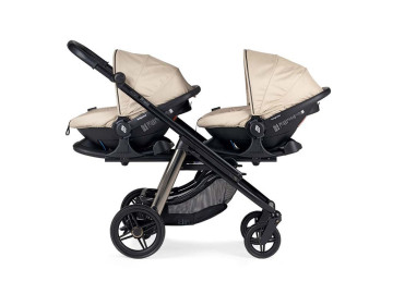 Carrinho Gêmeos Bebecar Dupla Compact Bege