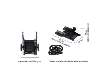 Carrinho Gêmeos Bebecar Dupla Compact Bege