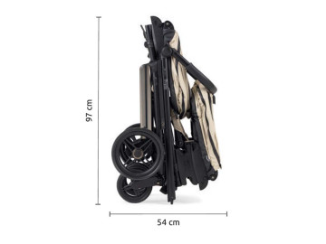 Carrinho Gêmeos Bebecar Dupla Compact Bege