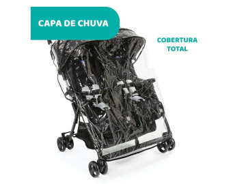 Carrinho Passeio Gêmeos Chicco Ohlala Twin Black Night 