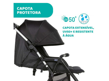 Carrinho Passeio Gêmeos Chicco Ohlala Twin Black Night 