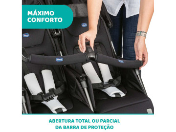 Carrinho Passeio Gêmeos Chicco Ohlala Twin Black Night 