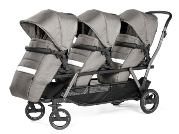 Carrinho Passeio Trigêmeos Peg Perego Triplette City Grey