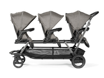 Carrinho Passeio Trigêmeos Peg Perego Triplette City Grey