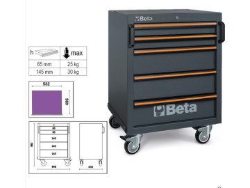 Carro Com 5 Gavetas, Para Combinar Com Equipamento Para Oficina C45PRO - Beta C45PRO C5