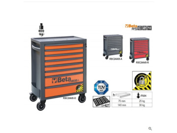 Carro Com 8 Gavetas, Com Sistema Anti-Inclinação - Beta RSC24A/8-R