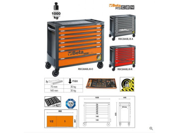 Carro Com 8 Gavetas, Com Sistema Anti-Inclinação, Modelo Longo - Beta RSC24AXL/8-R