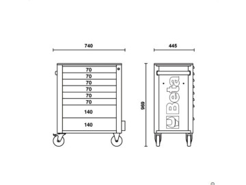 Carro De Ferramentas Com 8 Gavetas - Beta RSC24/8-O