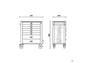 Carro De Ferramentas Com 8 Gavetas - Beta RSC24/8-B