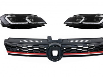 Central Badgeless Grille suitable for VW Golf 7.5 VII Facelift (2017-up) with LED Headlights Sequential Dynamic Turning Lights GTI Design