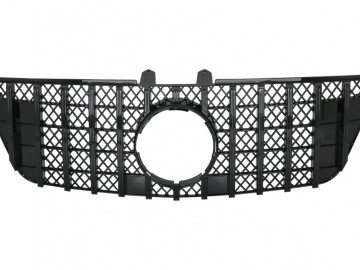 Central Front Grille suitable for Mercedes ML W164 Facelift (07.2008-2011) GT-R Panamericana Design Black