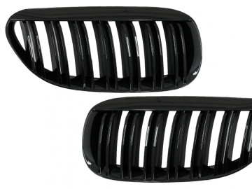 Central Front Kidney Grille suitable for BMW 6 Series E63 E64 LCI Pre-LCI (2004-2010) M Design Double Stripe Piano Black