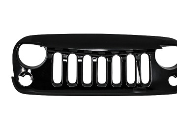 Central Grille Front Grille suitable for JEEP Wrangler / Rubicon JK (2007-2017) Angry Bird Design Piano Black