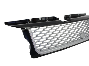 Central Grille and Side Vents Assembly suitable for Land Range Rover Sport L320 (2005-2008) Autobiography Look Black Silver Edition