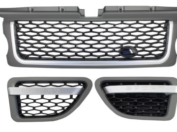 Central Grille and Side Vents Assembly suitable for Land Range Rover Sport L320 (2005-2008) Autobiography Look Platinum Black Edition