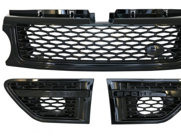 Central Grille and Side Vents Assembly suitable for Land Range Rover Sport L320 Facelift (2009-2013) Autobiography Look All Black Edition