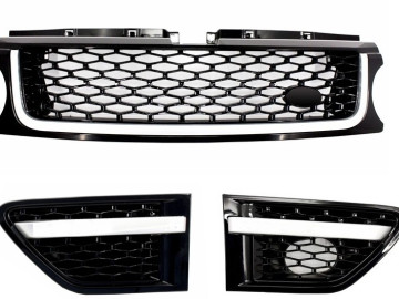 Central Grille and Side Vents Assembly suitable for Land Range Rover Sport L320 Facelift (2009-2013) Autobiography Look All Black Edition