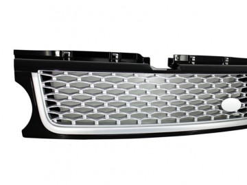 Central Grille and Side Vents Assembly suitable for Land Range Rover Sport L320 Facelift (2009-2013) Autobiography Look Black Silver Edition
