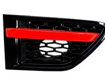 Central Grille and Side Vents Assembly suitable for Land Range Rover Sport L320 Facelift (2010-2013) Autobiography Look Black Red Edition