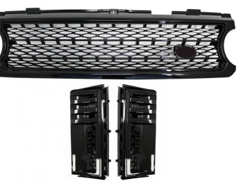 Central Grille and Side Vents Assembly suitable for Land Range Rover Vogue III L322 (2006-2009) All Black Autobiography Supercharged Edition