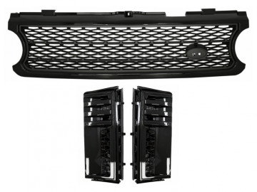 Central Grille and Side Vents Assembly suitable for Land Range Rover Vogue III L322 (2006-2009) Black Grey Autobiography Supercharged Edition