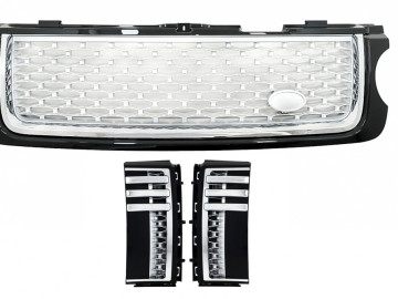 Central Grille and Side Vents Assembly suitable for Land Range Rover Vogue L322 III (2010-2012) Autobiography Look Black Edition