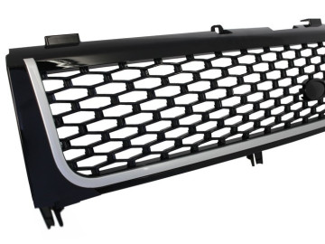 Central Grille suitable for Land Range Rover Vogue III L322 (2002-2005) Piano Black & Silver Autobiography Supercharged Edition