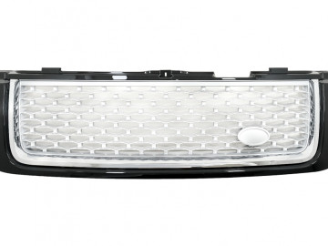 Central Grille suitable for Land Range Rover Vogue L322 III (2010-2012) Black Silver Autobiography Supercharged Edition