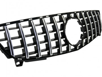 Central Grille suitable for Mercedes A-Class W176 Facelift (09.2015-2018) A45 GT-R Panamericana Design Black Chrome