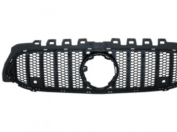 Central Grille suitable for Mercedes A-Class W177 Hatchback V177 Sedan (04.2018-) Mesh GT-R Panamericana Design All Black