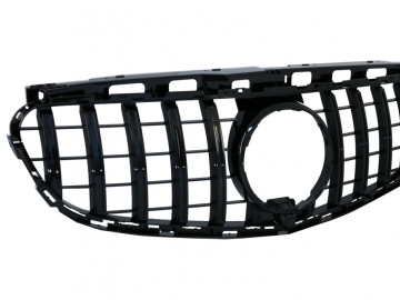 Central Grille suitable for Mercedes E-Class W212 S212 Facelift (2013-2016) GT-R Panamericana Design Full Piano Black