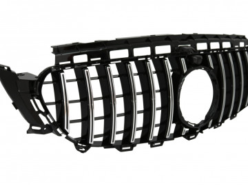 Central Grille suitable for Mercedes E-Class W213 S213 C238 A238 (2016-2019) GT-R Panamericana Design Black Chrome