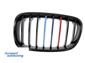 Central Grilles Kidney Grilles suitable for BMW 1 Series F20 F21 (2011-2014) M-Power 3 Color Design Piano Black