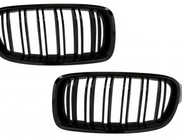 Central Grilles Kidney Grilles suitable for BMW 3 Series F30 F31 (2011-up) Double Stripe M Design Piano Black