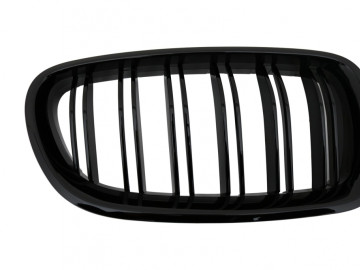 Central Grilles Kidney Grilles suitable for BMW F10 5 Series (2010-up) Double Stripe M Design Piano Black