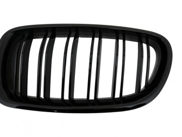 Central Grilles Kidney Grilles suitable for BMW F10 5 Series (2010-up) Double Stripe M Design Piano Black