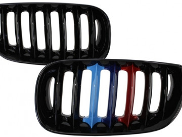 Central Grilles Kidney Grilles suitable for BMW X3 E83 (2004-2007) M-Power Design Piano Black