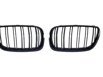 Central Grilles Kidney Grilles suitable for BMW X3 E83 LCI (2007-2010) Double Stripe M Design Piano Black